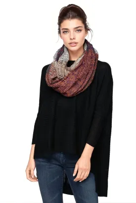 Hand Knit Infinity Scarf _ Multi Color