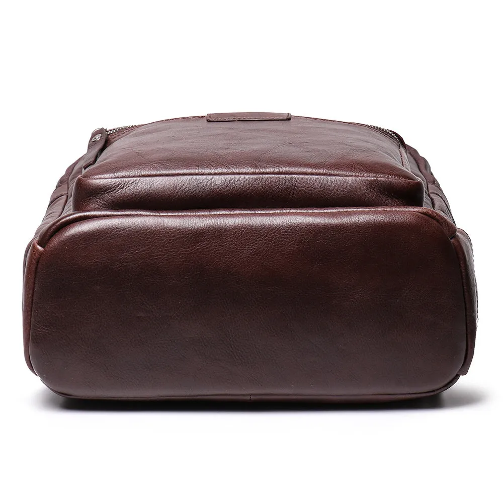 Handmade Full Grain Leather School Backpack for Men Laptop Bag Travel Backpack