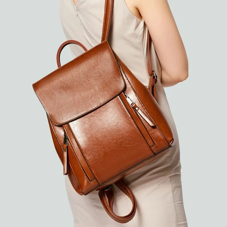 Handmade Resistance Genuine Leather Backpack Unisex