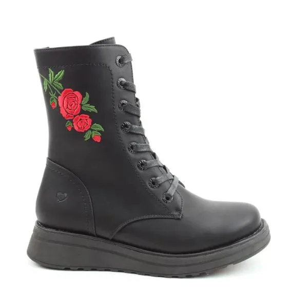 Heavenly Feet "Martina4Rose" Black High Rise Ankle boot