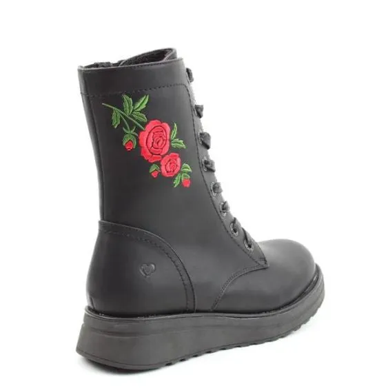 Heavenly Feet "Martina4Rose" Black High Rise Ankle boot