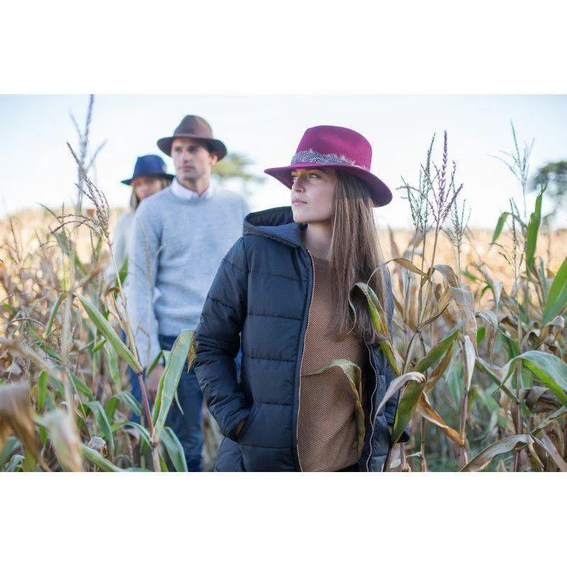 Hicks & Brown Guinea Wrap Fedora Hat - Maroon