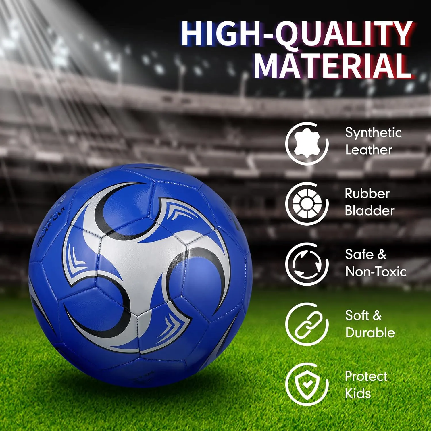 HyDren 2 Pcs Soccer Balls with Pump Official Size Soccer Ball for Game Training Back to School Indoor Outdoor Sport Gift for Child Youth Adult