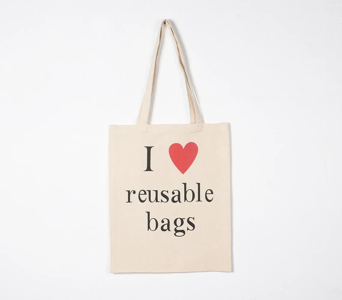 I Love Reusable bags' Canvas Tote bag