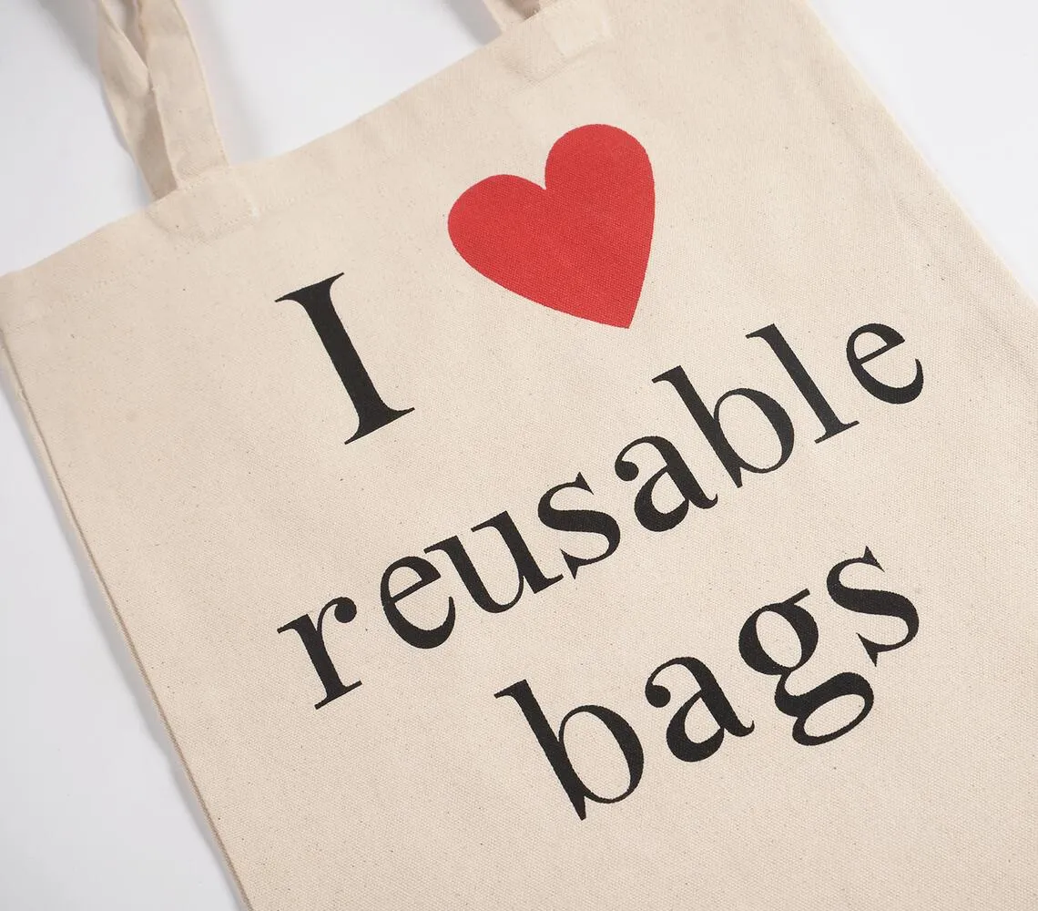 I Love Reusable bags' Canvas Tote bag