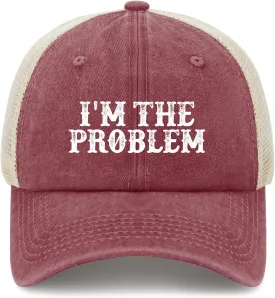 I'm The Problem Trucker Hat Women Trendy Mesh Trucker Hats for Summer