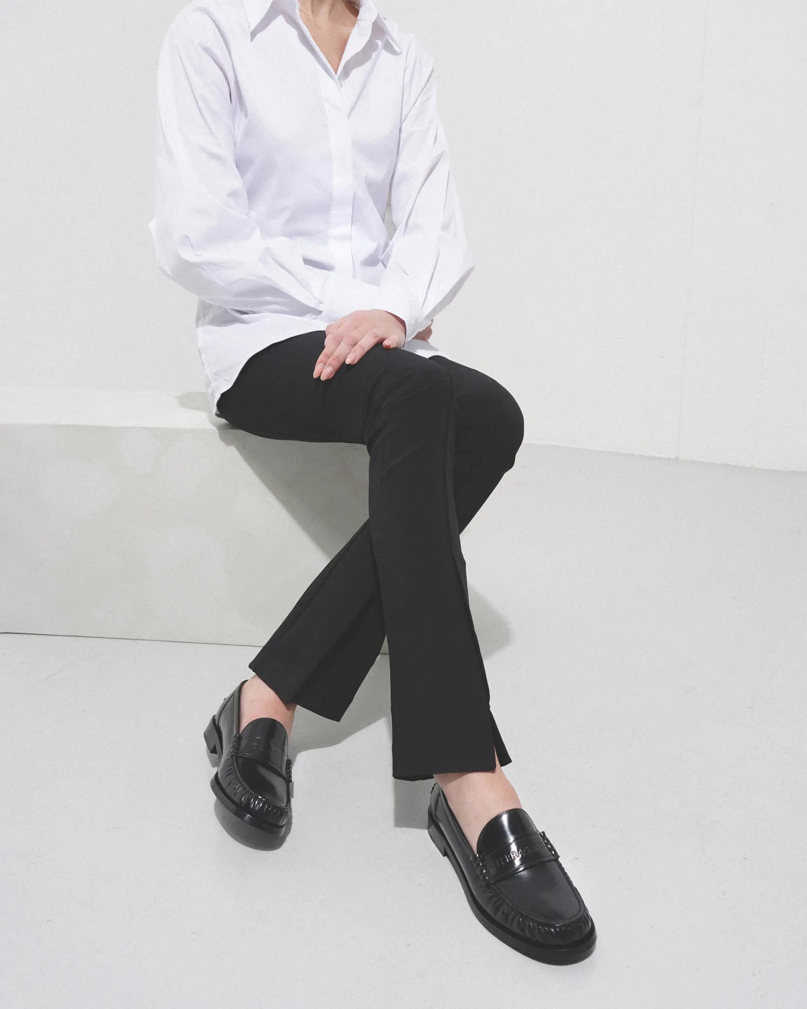 Irina black leather loafers