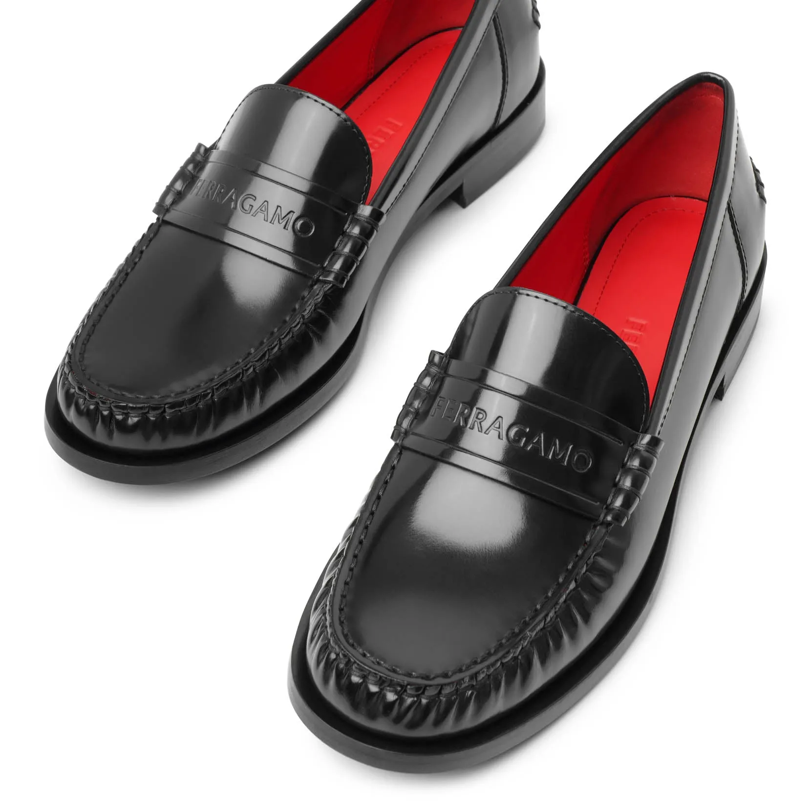 Irina black leather loafers