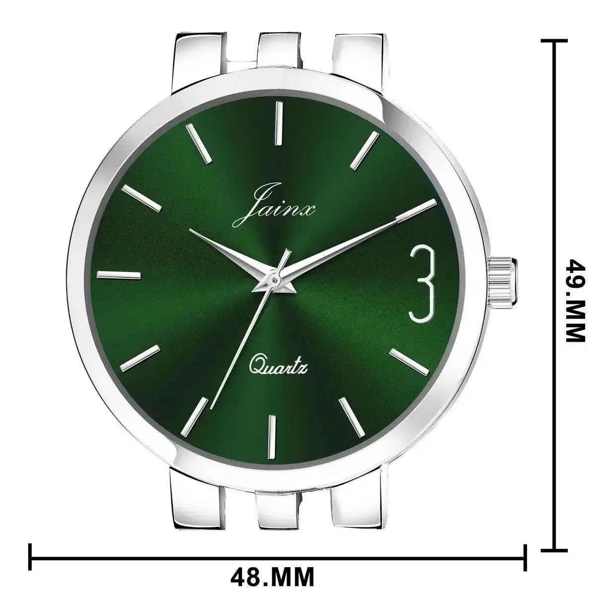 Jainx JM7140 Green Dial Stainless Steel Chain Analog Watch - For Men