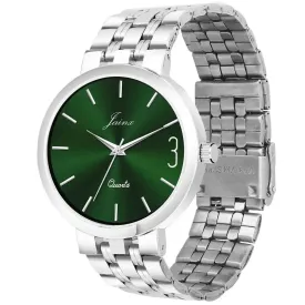 Jainx JM7140 Green Dial Stainless Steel Chain Analog Watch - For Men