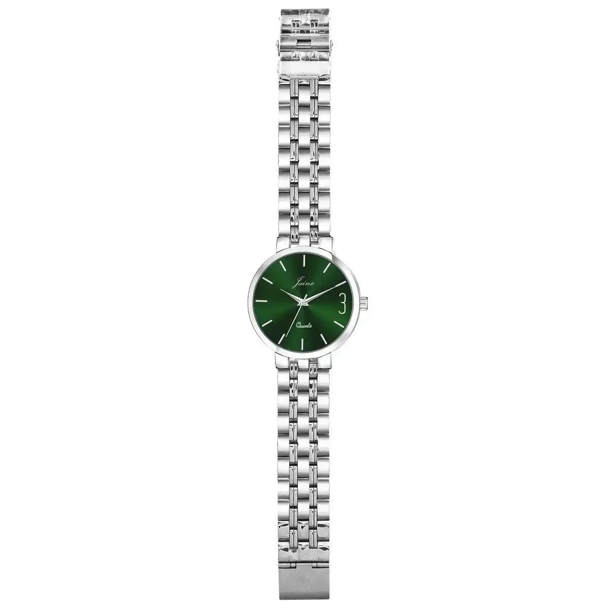 Jainx JM7140 Green Dial Stainless Steel Chain Analog Watch - For Men