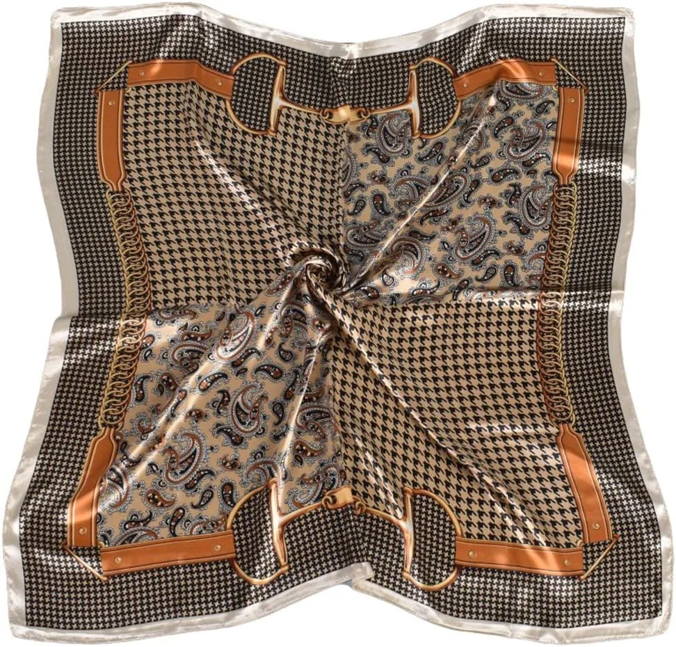 K-Elewon 35" Large Women's Satin Square Silk Feeling Hair Scarf Wrap Headscarf