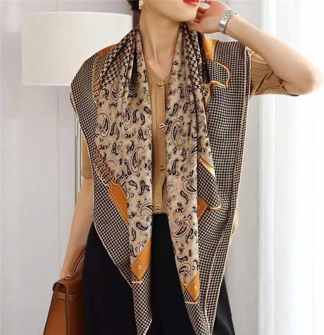 K-Elewon 35" Large Women's Satin Square Silk Feeling Hair Scarf Wrap Headscarf