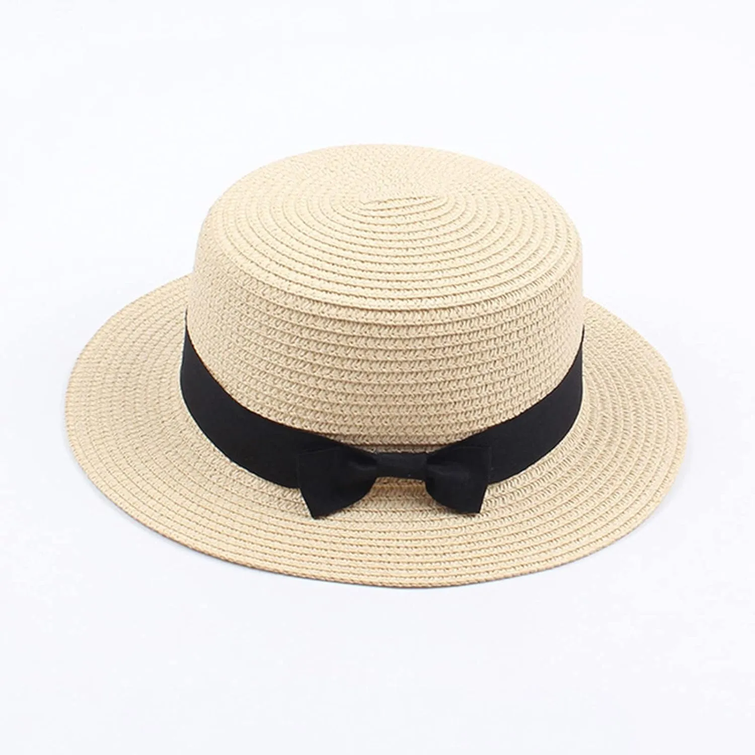 Kids Girls Boys Fedora Straw Hat Infant Children Summer Panama Cap Wide Brim Hats Floppy Beach Sun Cap Visor Hat