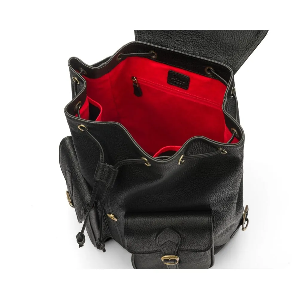 Large Leather Backpack - Black