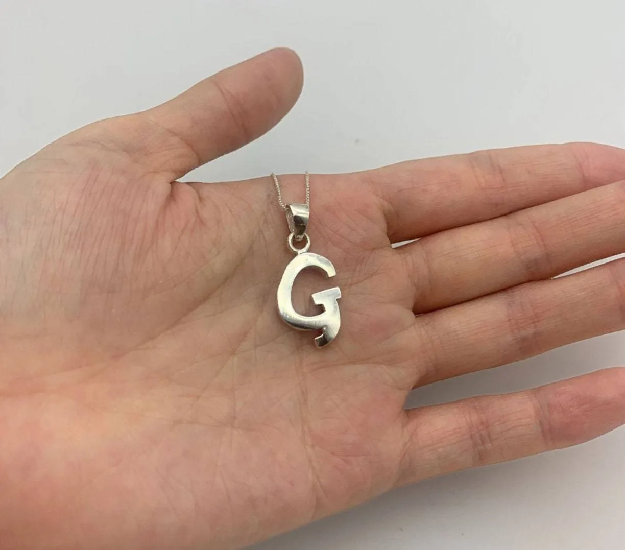 Letter G Pendant - Name Initial G Necklace - Personalized Gift