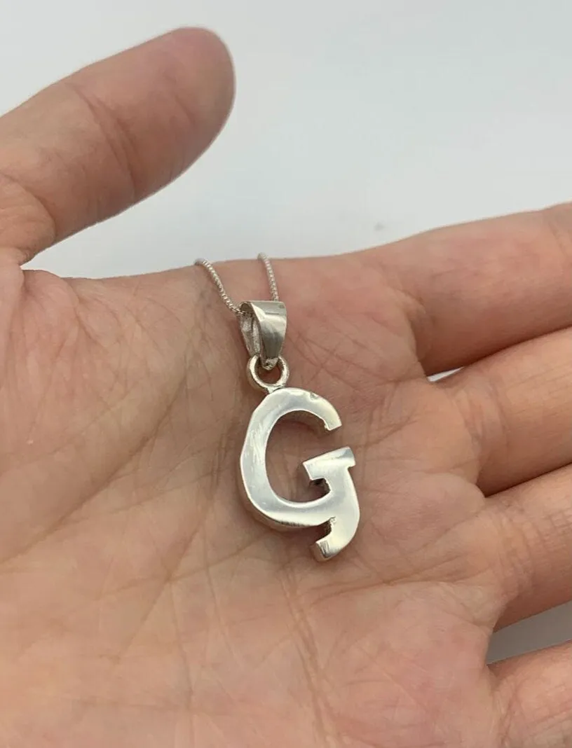 Letter G Pendant - Name Initial G Necklace - Personalized Gift