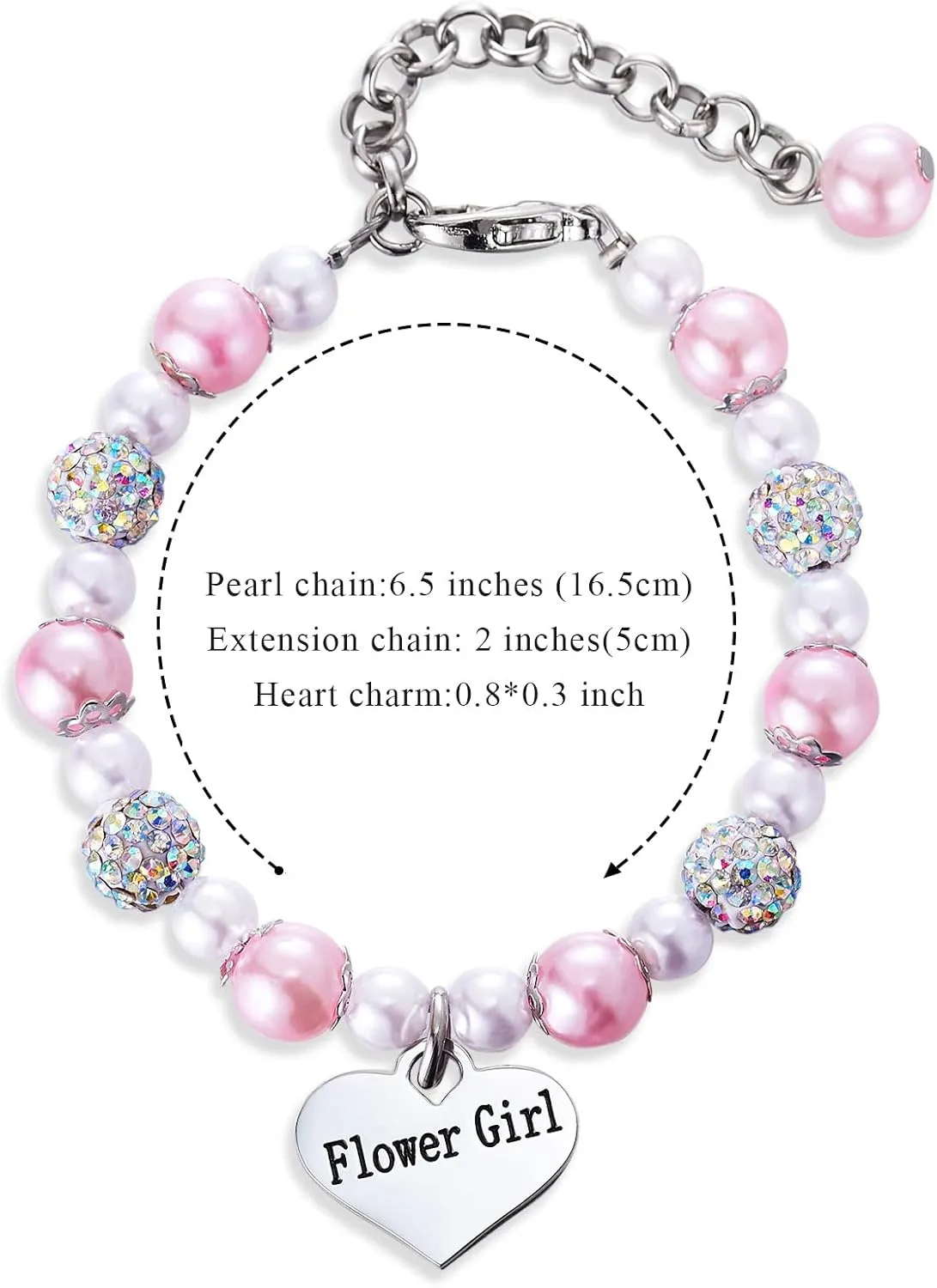 LParkin Flower Girl Bracelet Flowergirl Pearl Bracelet Flowergirl Gift Jewelry