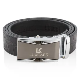 LUXCAER Embossed Pattern Dress Belt