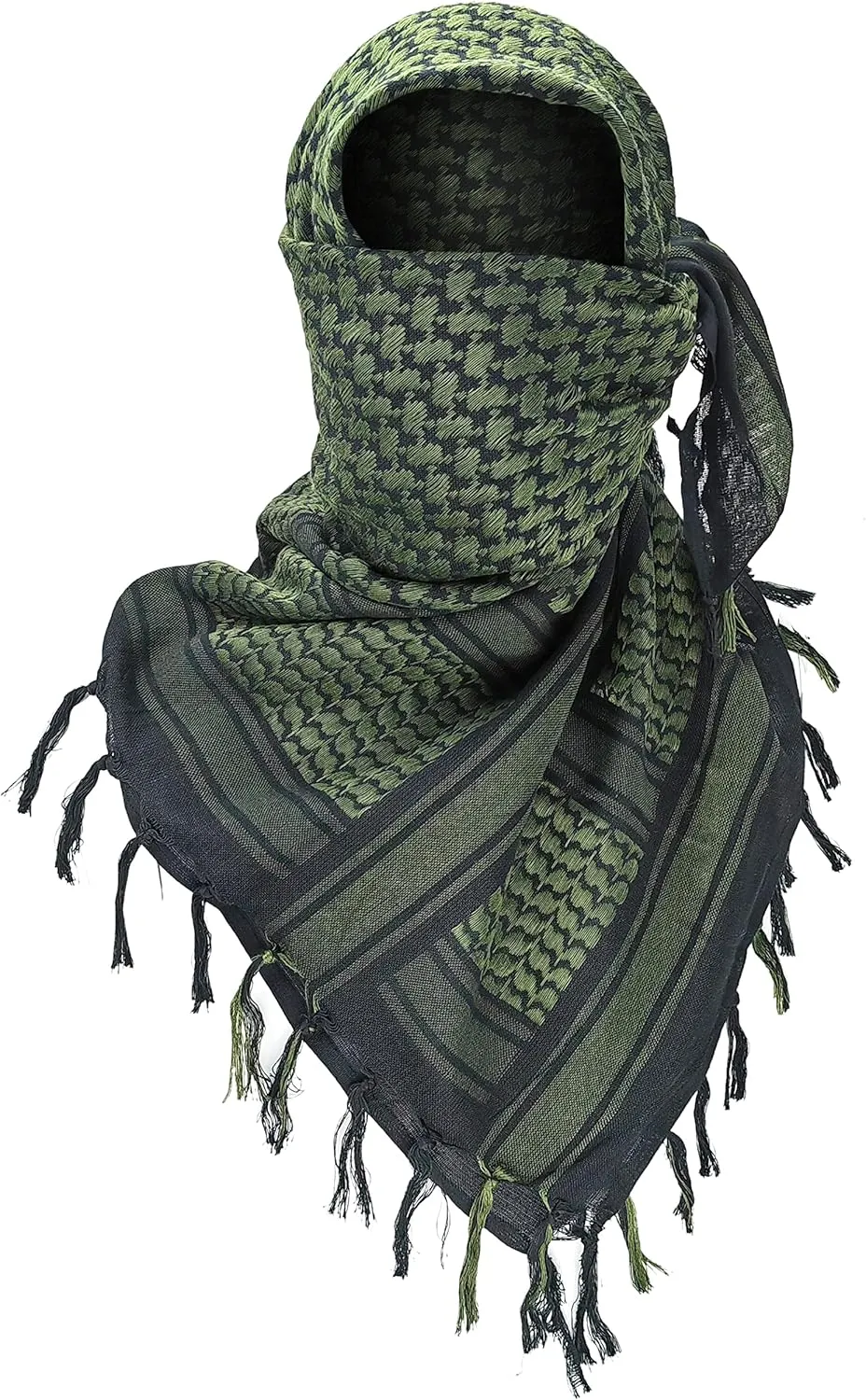 Luxns Military Shemagh Tactical Desert Scarf / 100% Cotton Keffiyeh Scarf Wrap for Men And Women