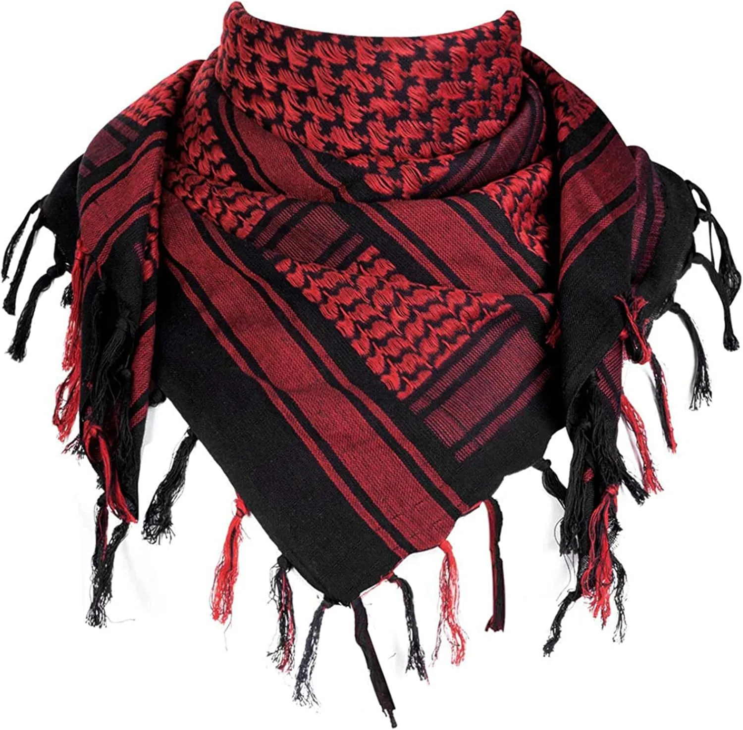 Luxns Military Shemagh Tactical Desert Scarf / 100% Cotton Keffiyeh Scarf Wrap for Men And Women