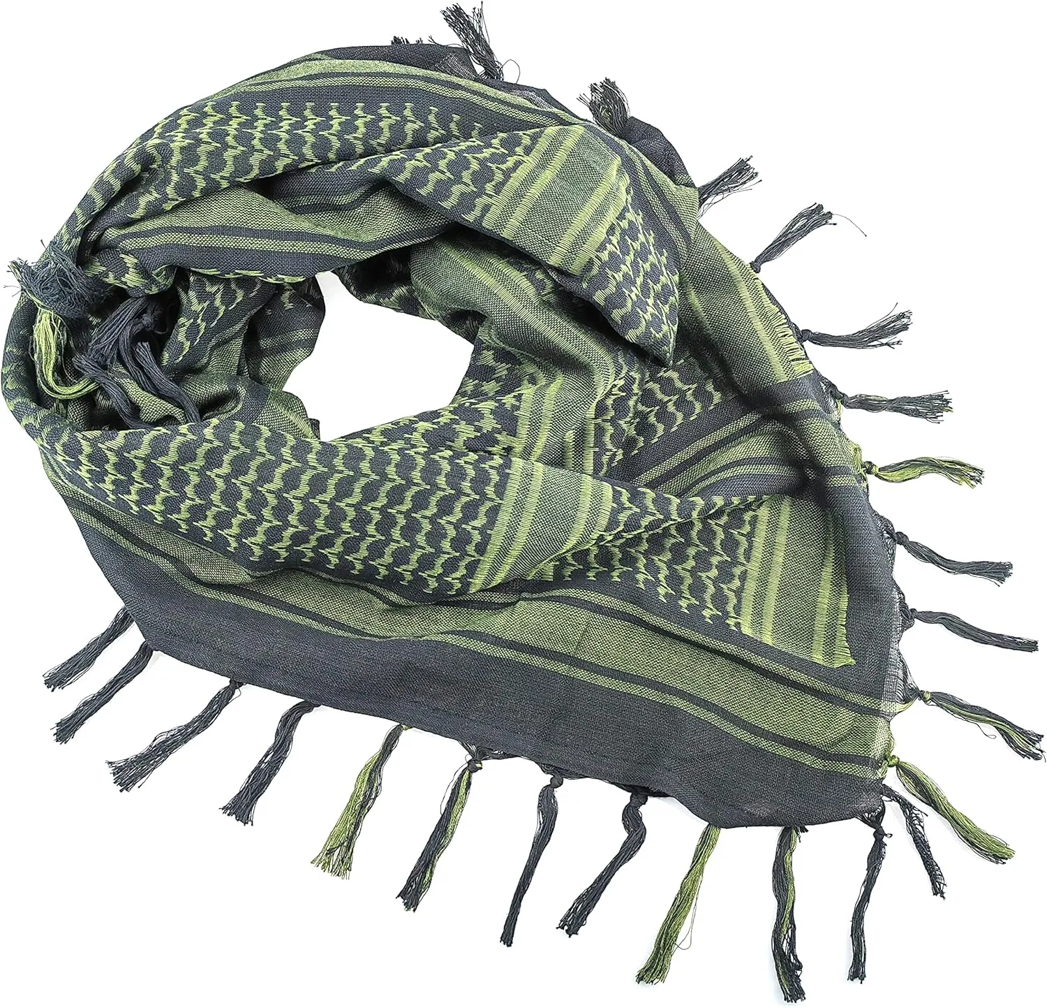 Luxns Military Shemagh Tactical Desert Scarf / 100% Cotton Keffiyeh Scarf Wrap for Men And Women
