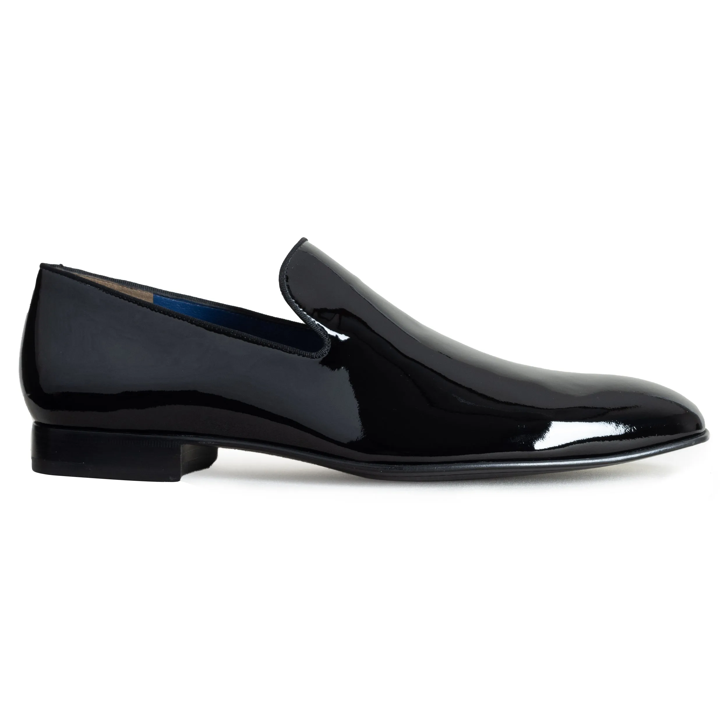 Men´s black patent tuxedo-slip on loafers