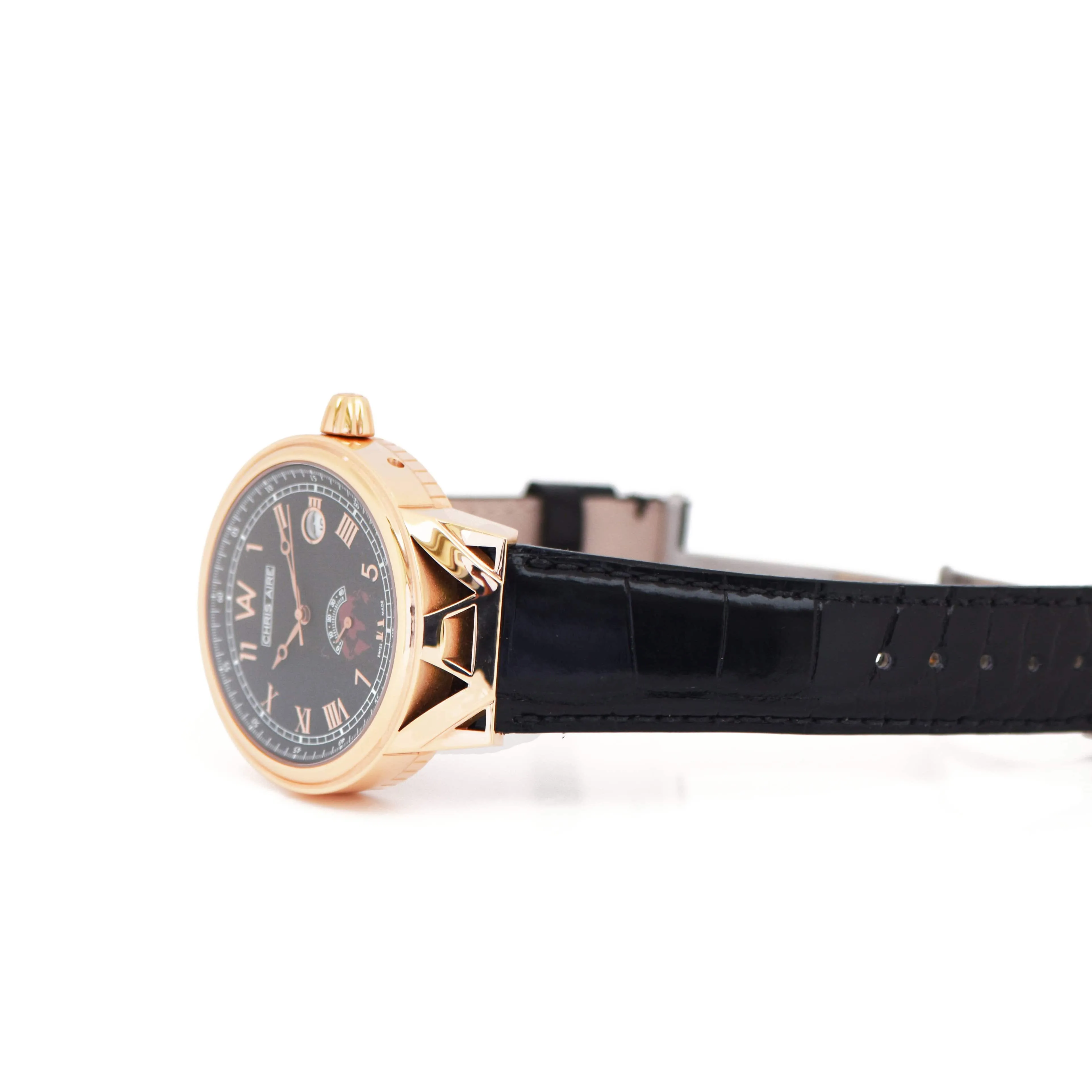 Men’s Gold Watch - Aire Capitol Hill Watch Swiss Made 18 Karat Solid Gold Power Reserve Luxury Rare Watch - Red Gold®