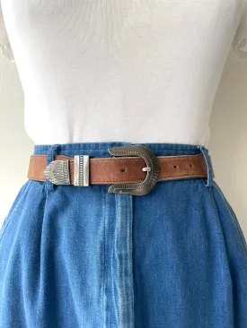Metal Tipped Leather Belt