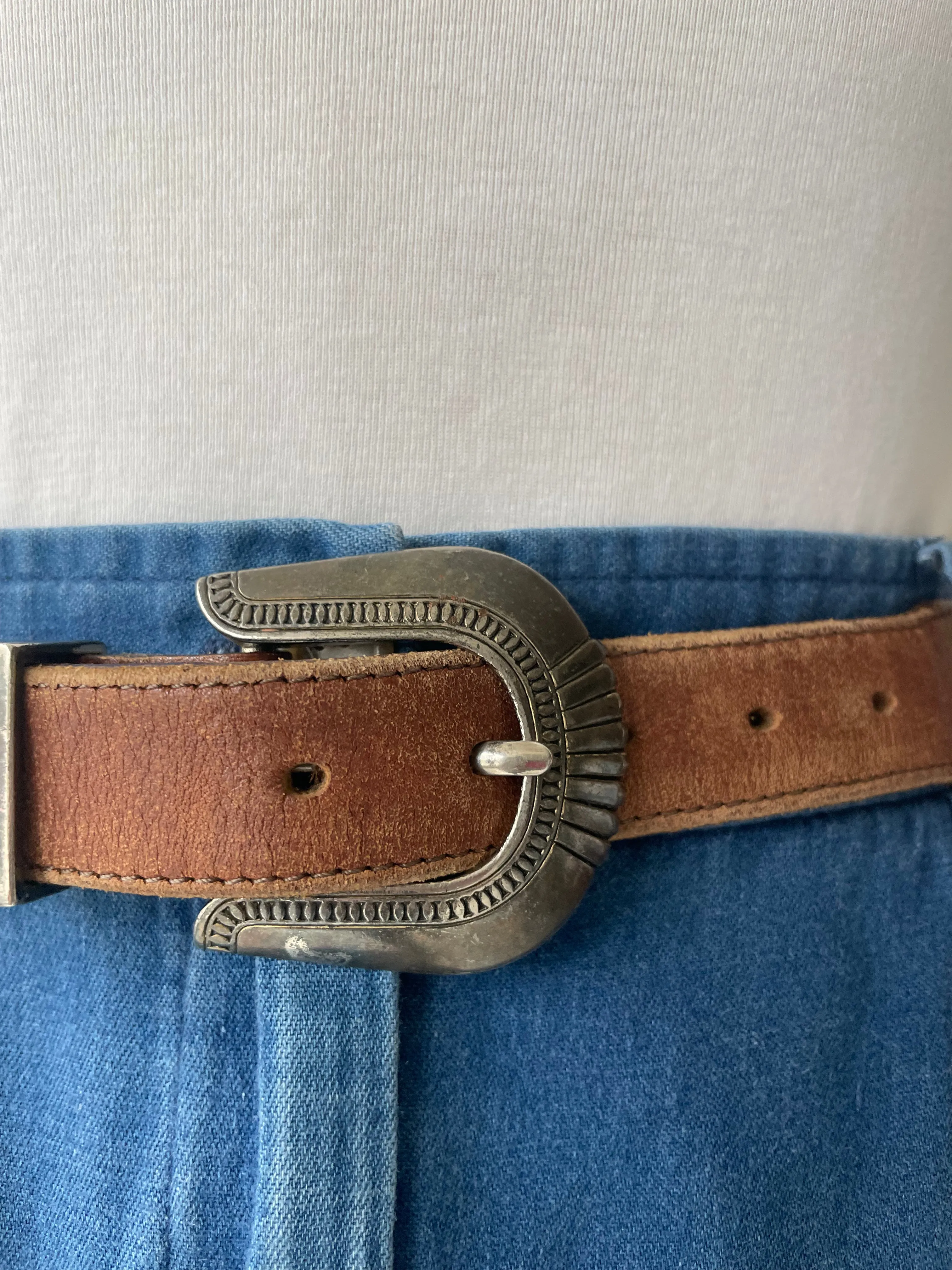 Metal Tipped Leather Belt