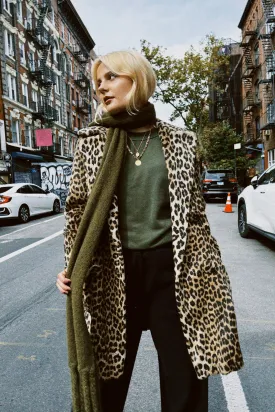 MICHAELA GREG OLIVE FRINGE SCARF