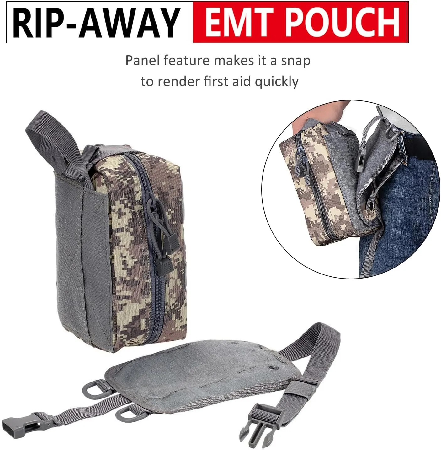 Molle First Aid Pouch Empty Medical Bag IFAK Tactical Rip-Away Pouches Small Bug Out Bags Trauma Medic Bag