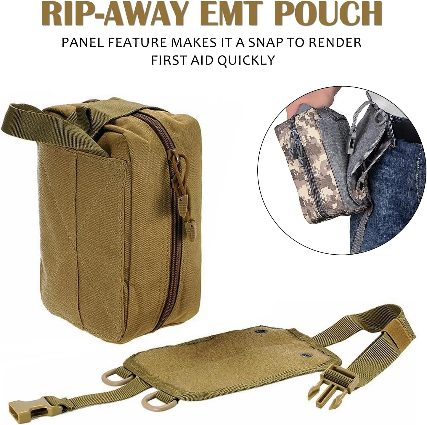 Molle First Aid Pouch Empty Medical Bag IFAK Tactical Rip-Away Pouches Small Bug Out Bags Trauma Medic Bag