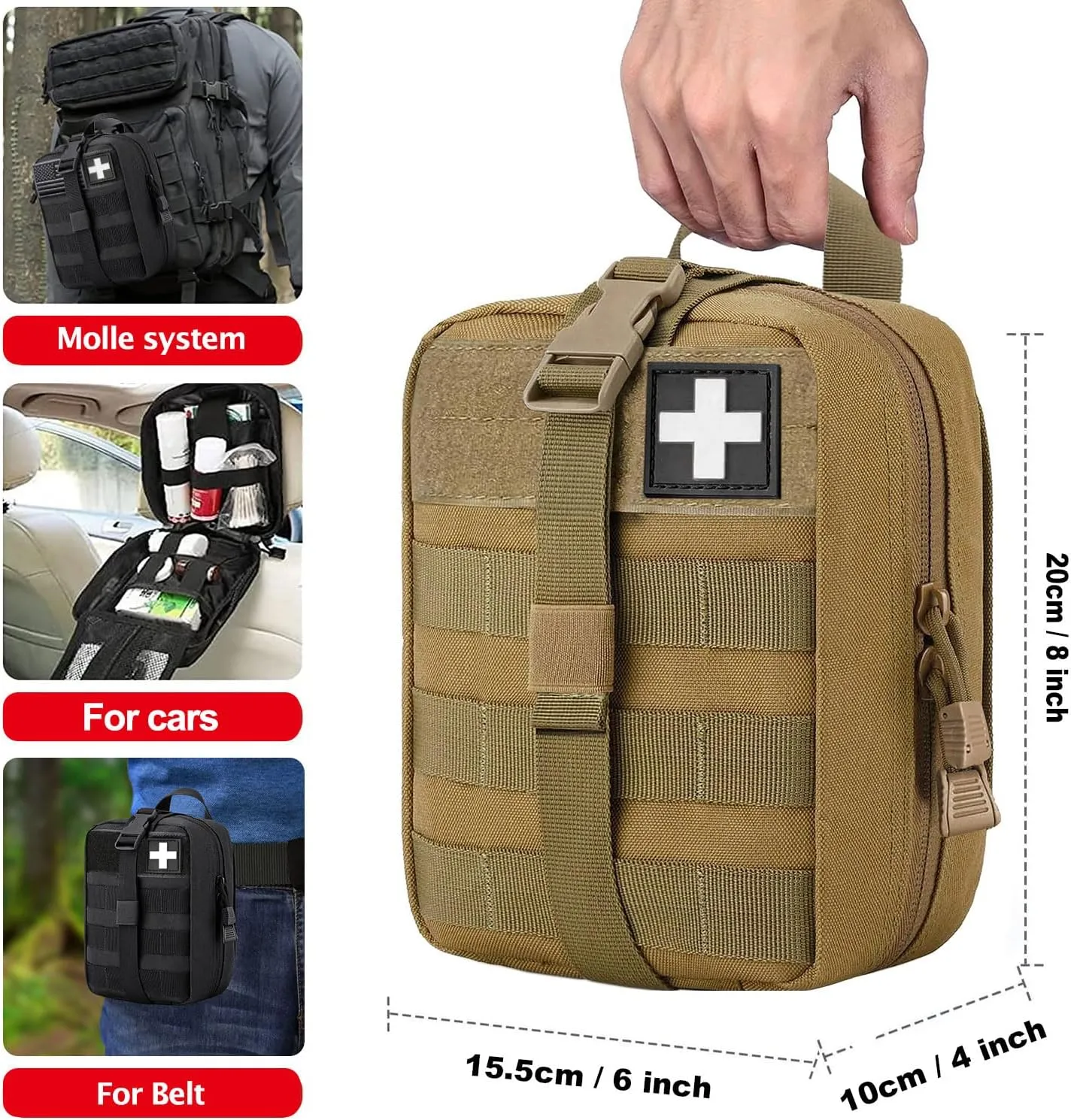 Molle First Aid Pouch Empty Medical Bag IFAK Tactical Rip-Away Pouches Small Bug Out Bags Trauma Medic Bag
