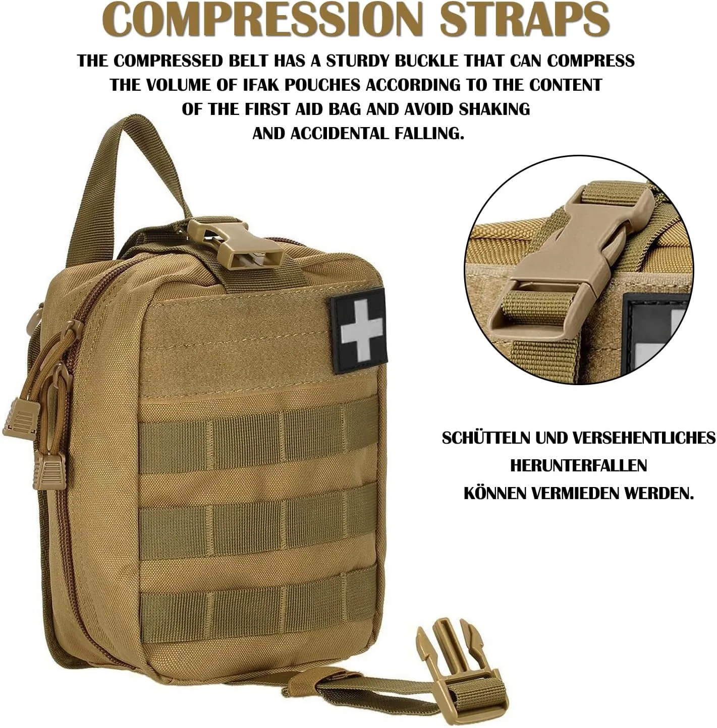 Molle First Aid Pouch Empty Medical Bag IFAK Tactical Rip-Away Pouches Small Bug Out Bags Trauma Medic Bag