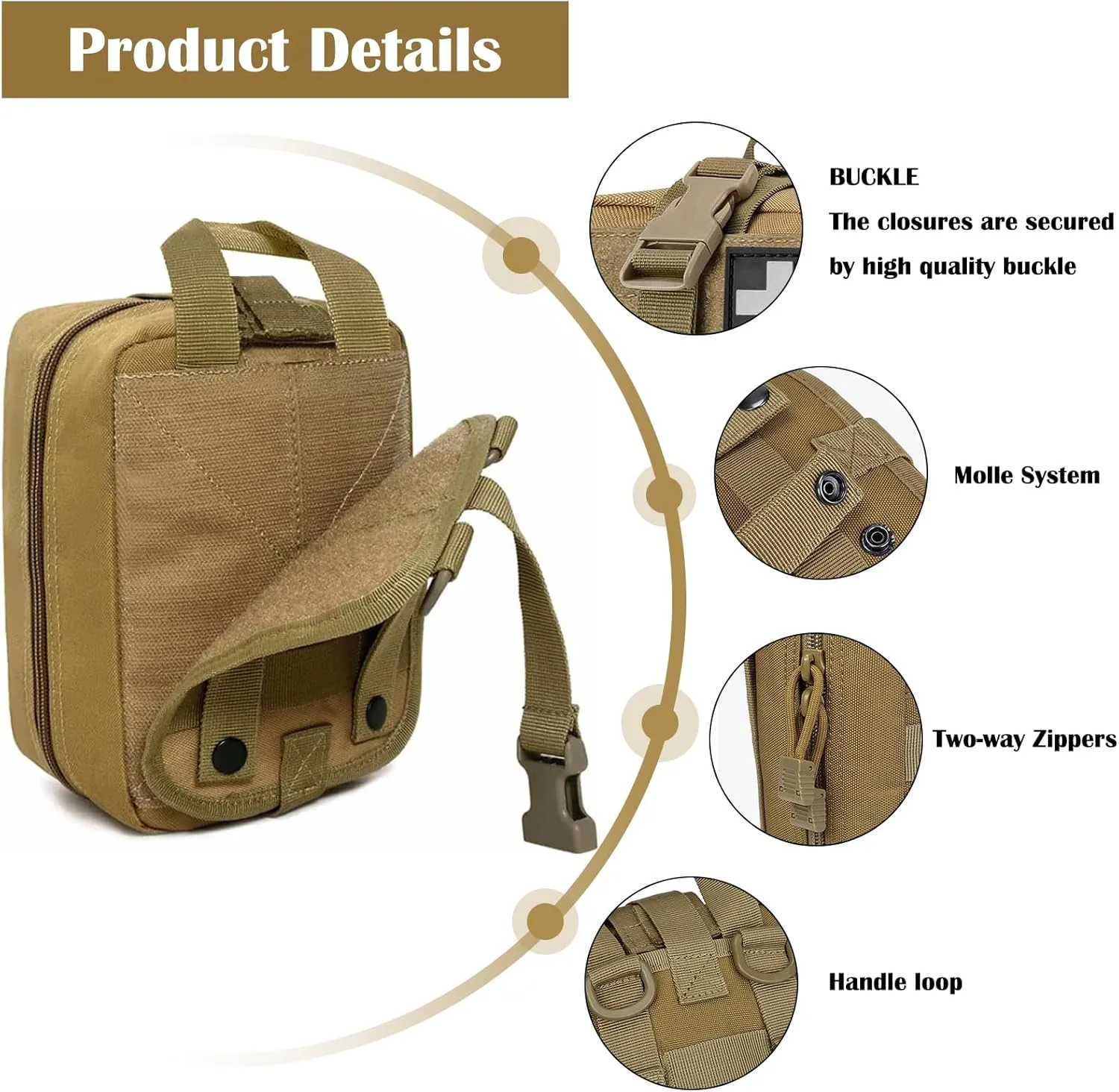 Molle First Aid Pouch Empty Medical Bag IFAK Tactical Rip-Away Pouches Small Bug Out Bags Trauma Medic Bag