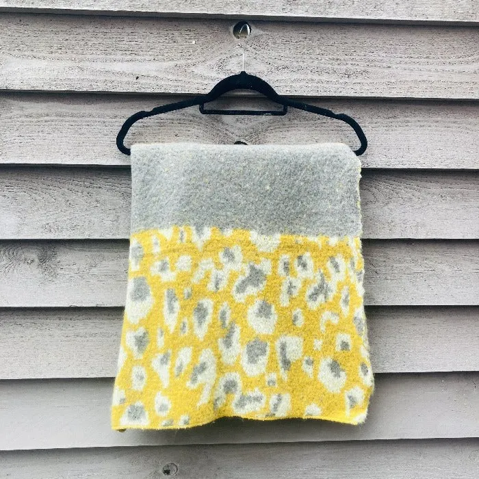Mustard Animal Print Asymmetric Blanket Scarf