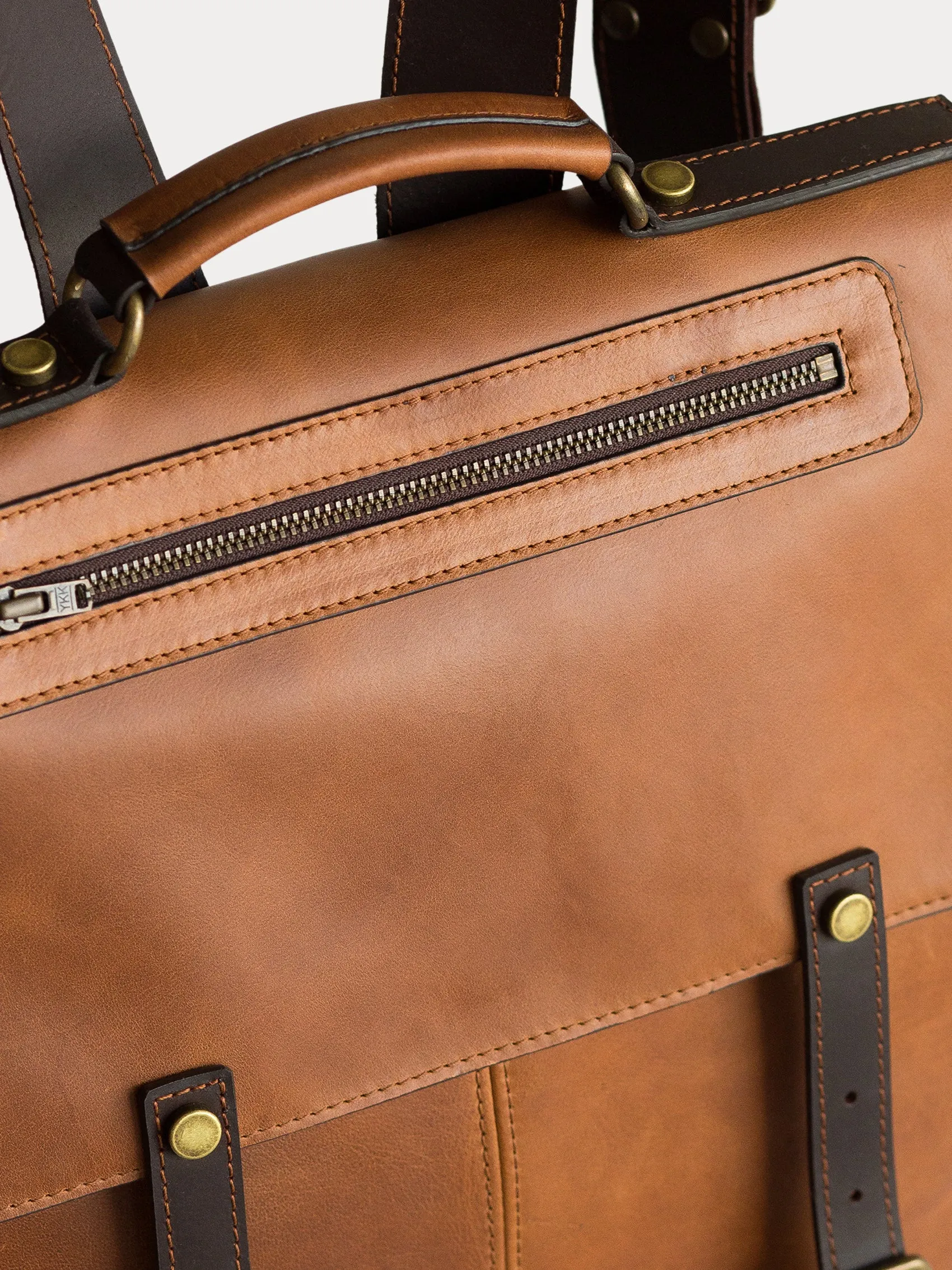 New York Leather Backpack (Camel Color)