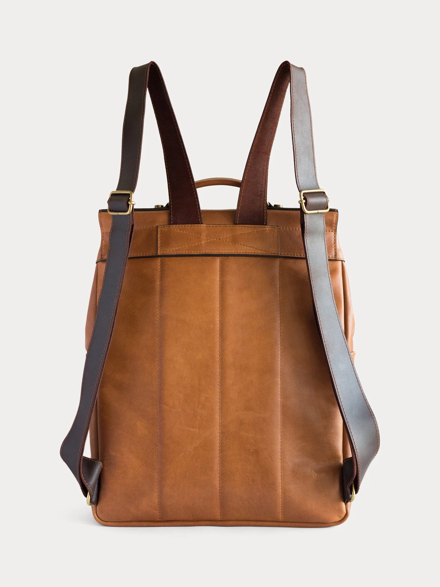 New York Leather Backpack (Camel Color)