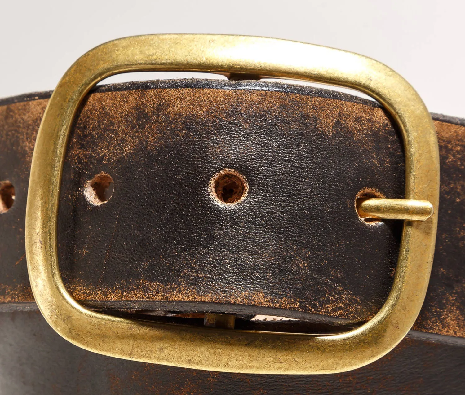 Olive Green Distressed Leather Snap Belt with Antique Silver or Brass Buckle