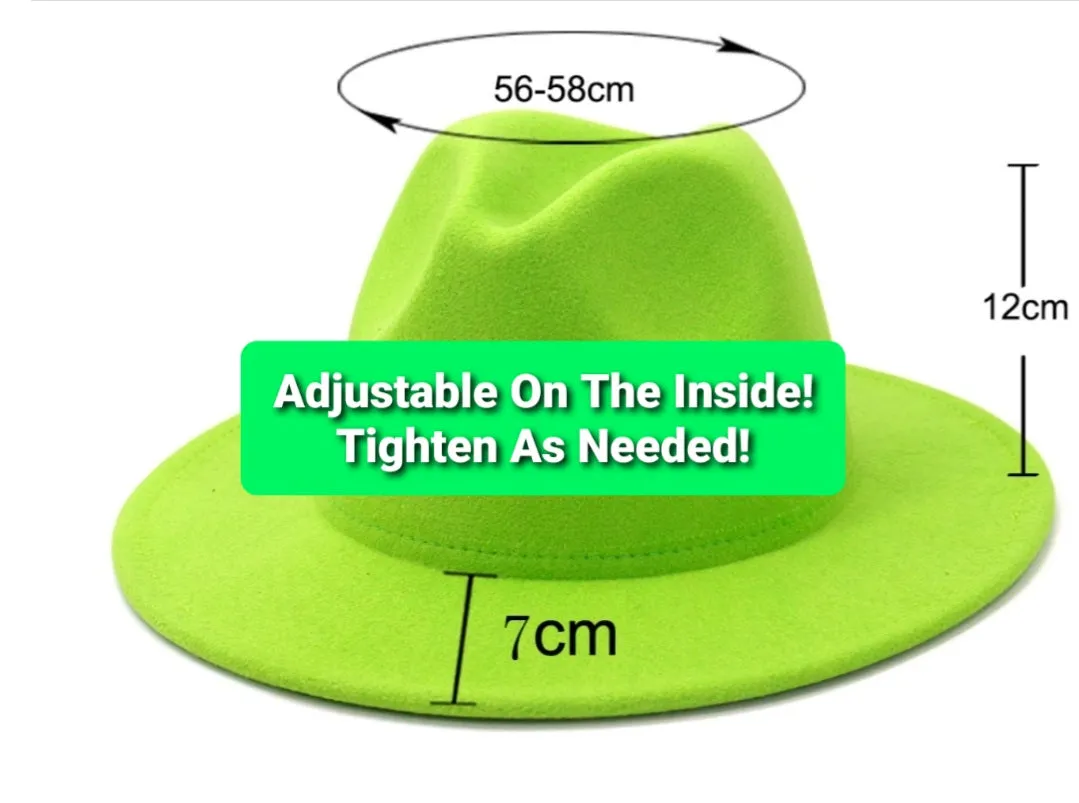 Olive Unisex Fedora Hat with Removable Belt