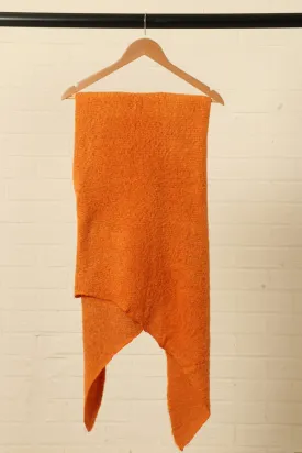 Orange Asymmetric Blanket Scarf