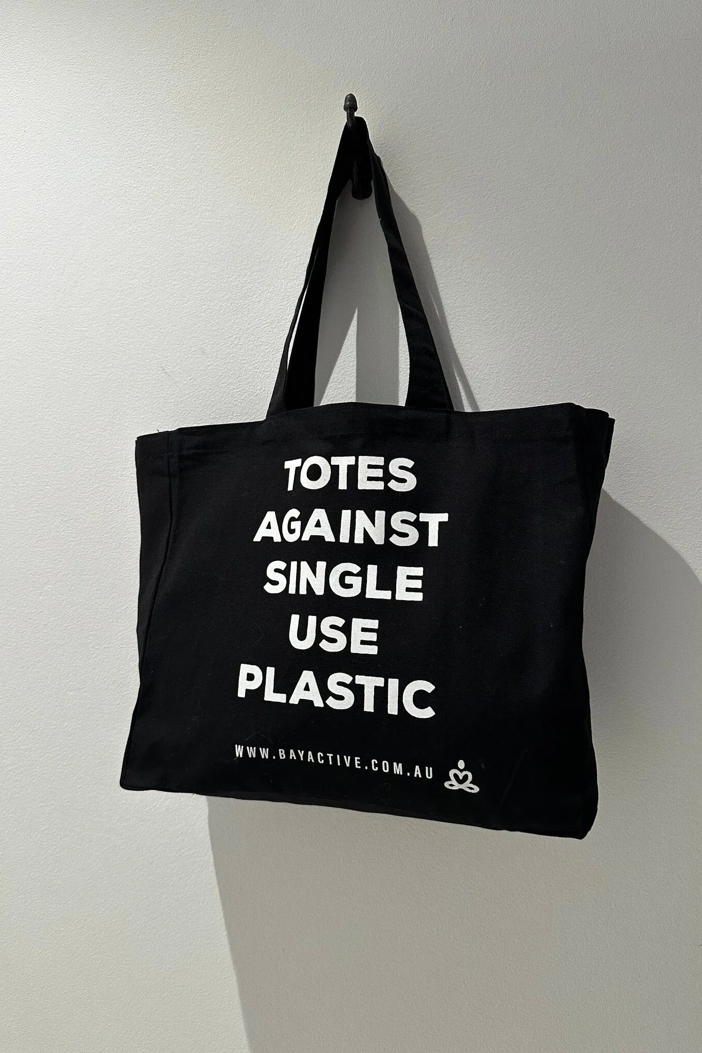 Organic Cotton - BLACK - Totes Against Single Use Plastic Bag