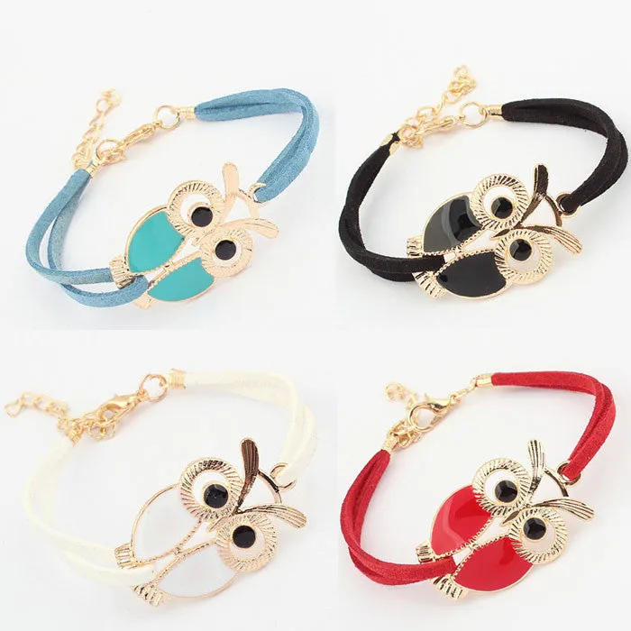 Owl Leather Rope Bracelet