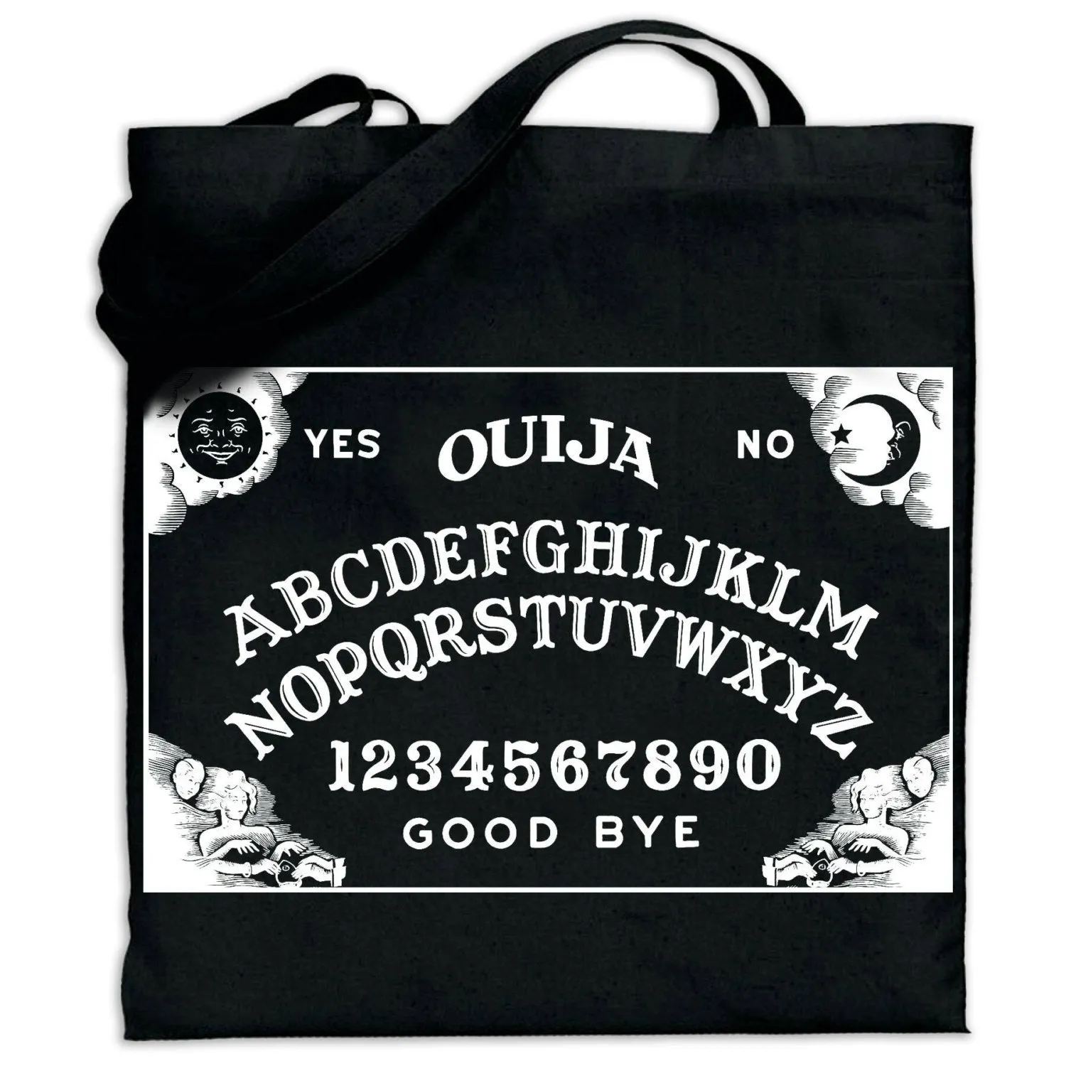 Pins & Bones Ouija Bag, Goth Inspired, Black Ouija Board Tote Bag