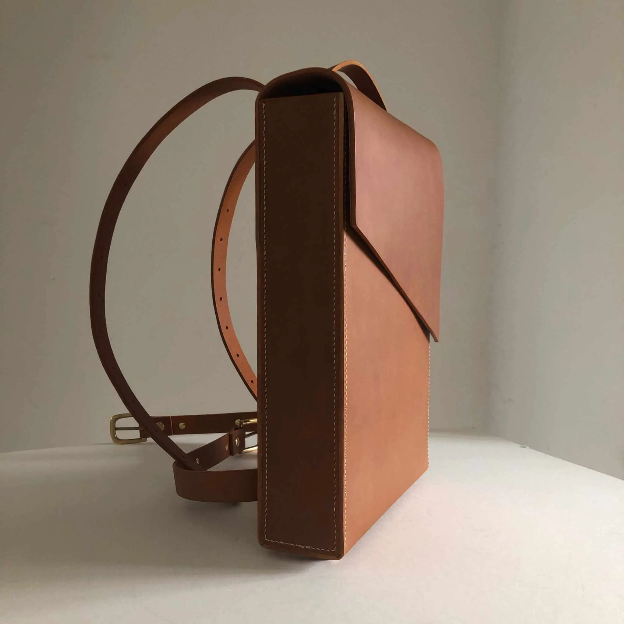 Pioneer Tan Leather Backpack