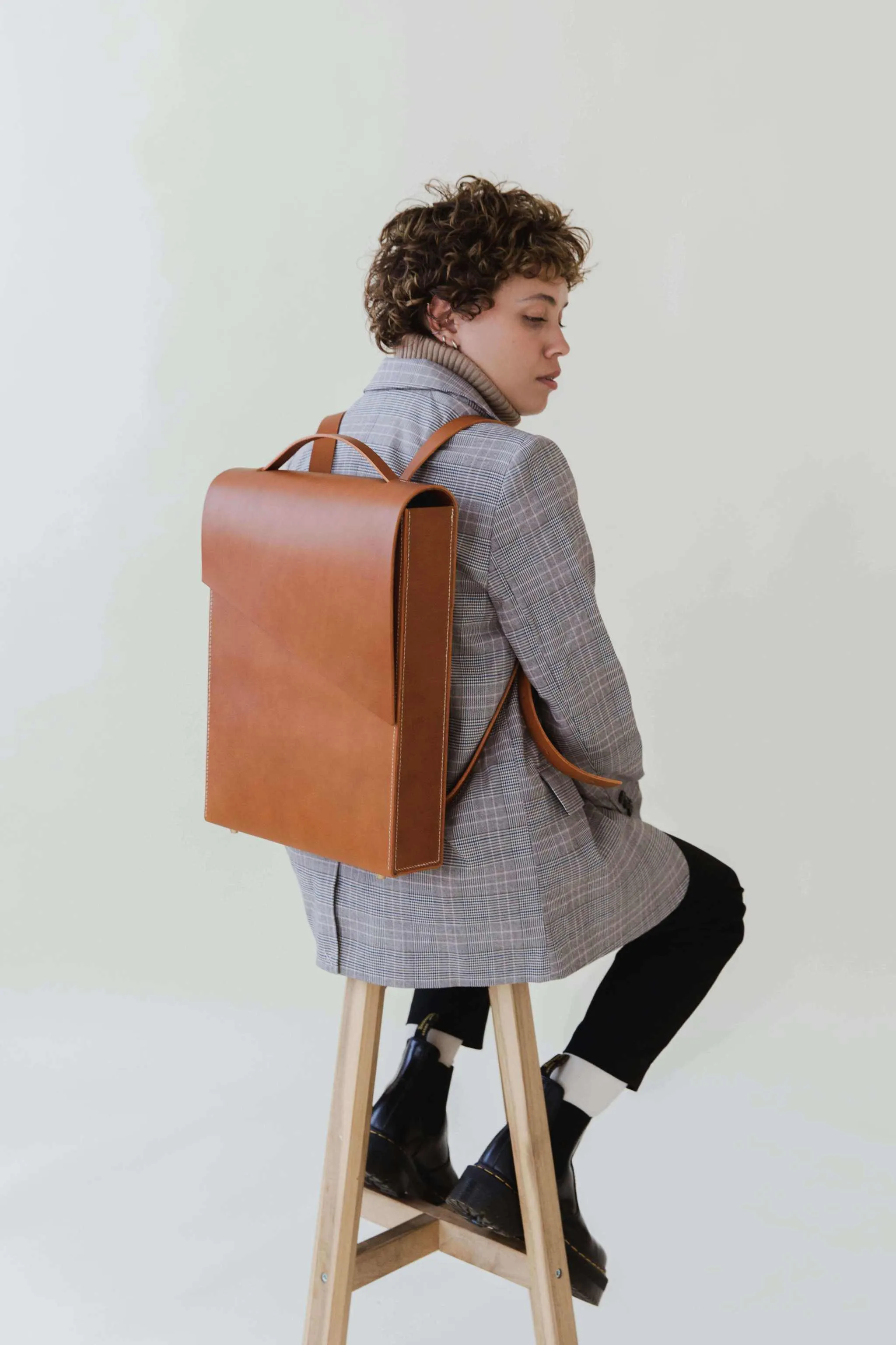 Pioneer Tan Leather Backpack