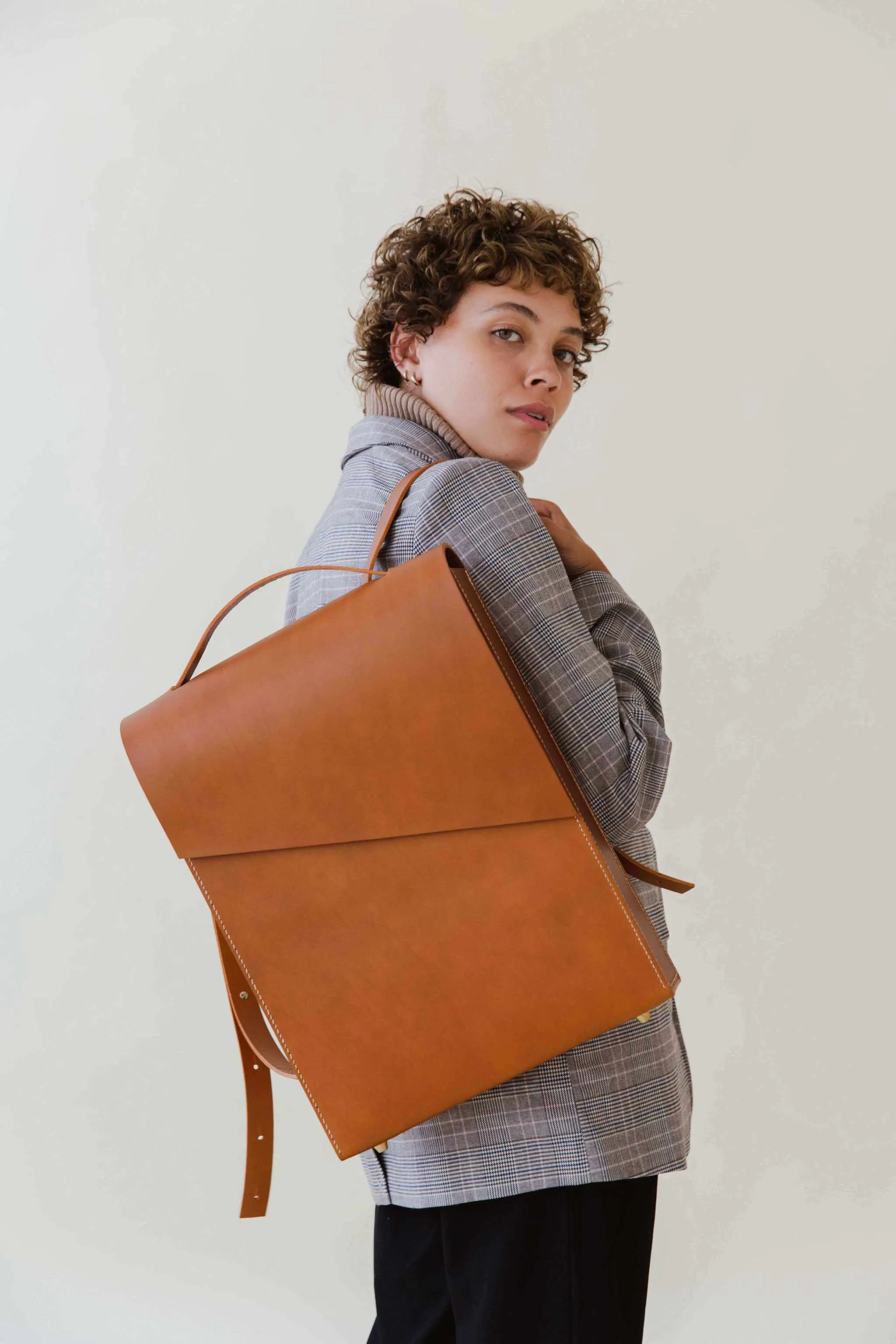 Pioneer Tan Leather Backpack