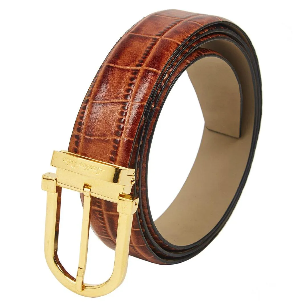 Premium Italian Croco Tan Belt