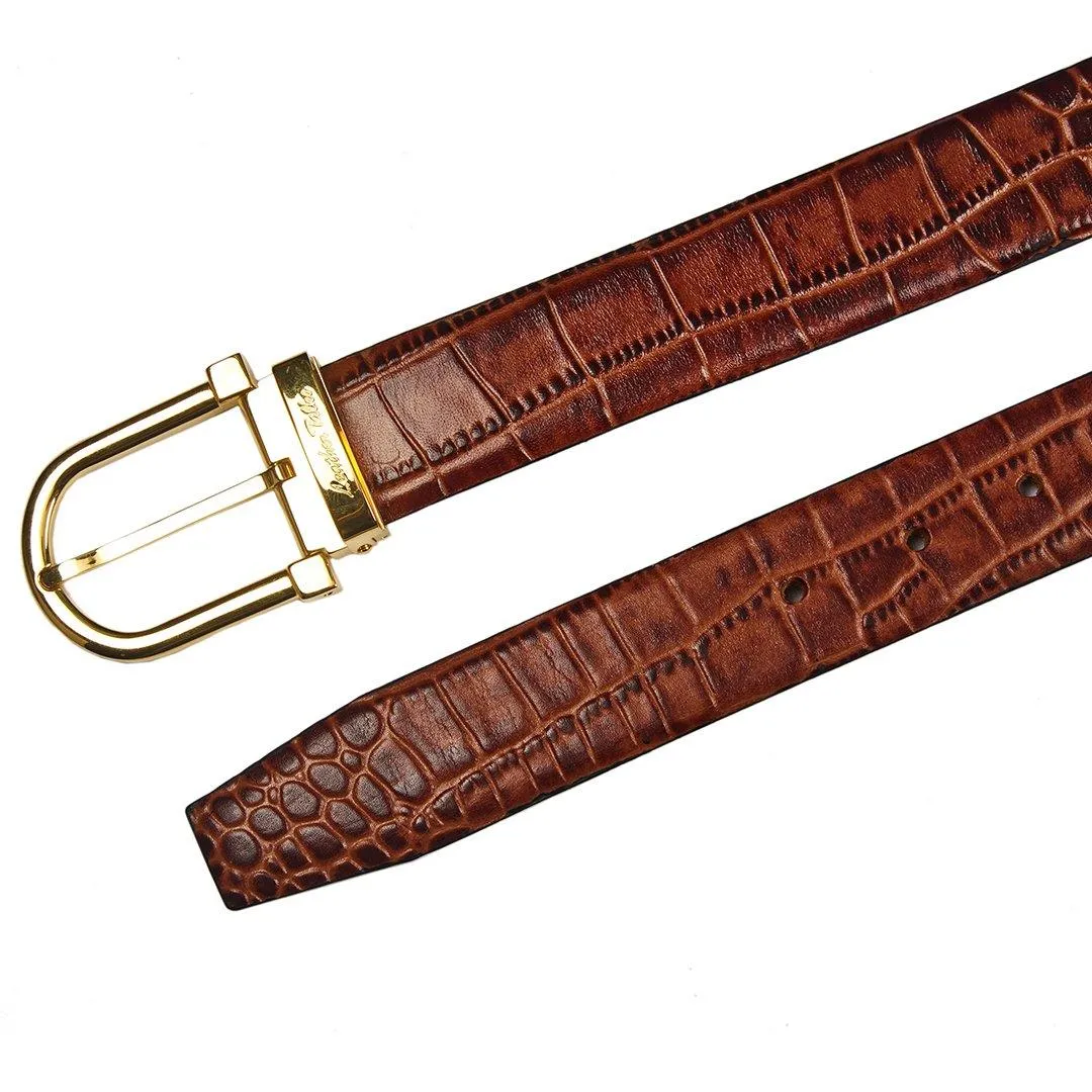 Premium Italian Croco Tan Belt